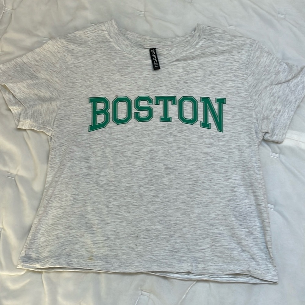 H&M Crop Tee Boston Grey